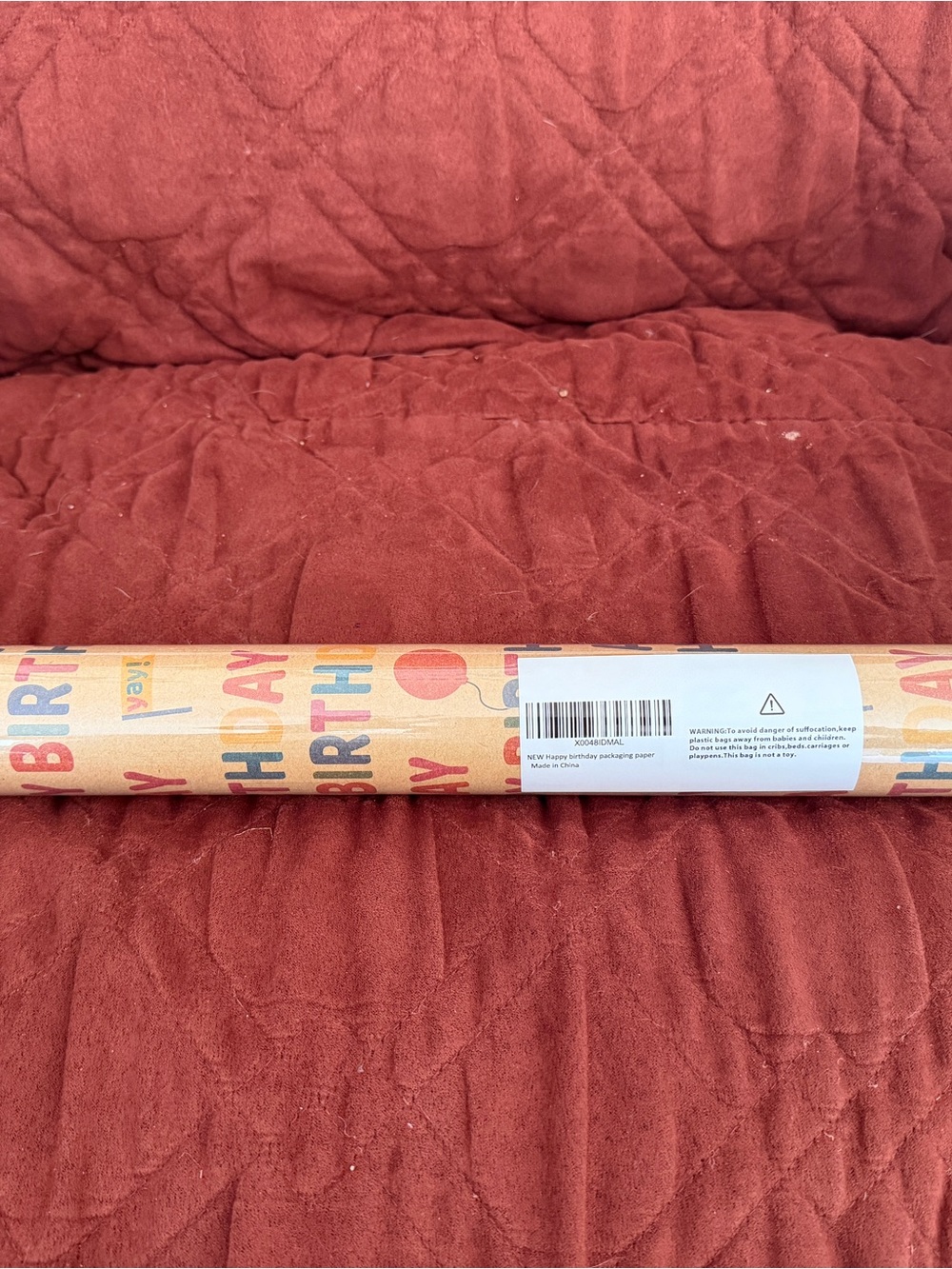 Birthday Kraft Wrapping Paper Roll - Multicolor
